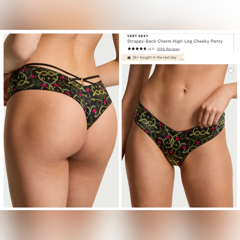 Victoria's Secret Strappy-Back Charm High-Leg Cheeky Panty MEDIUM